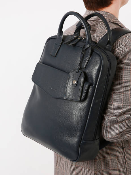 Sac Ã  Dos Business Flandres 1 Compartiment Cuir Etrier Bleu flandres EFLA8271 vue secondaire 1