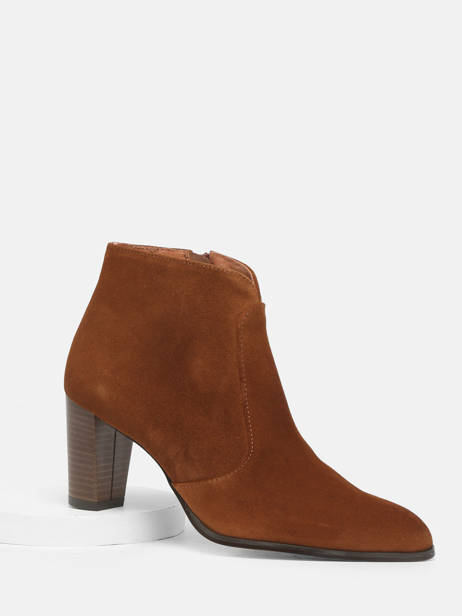 Boots Ã  Talon En Cuir Arroba Marron women 1129TP vue secondaire 1