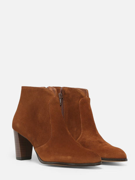 Boots Ã  Talon En Cuir Arroba Marron women 1129TP vue secondaire 3