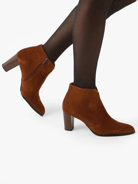 Boots Ã  Talon En Cuir Arroba Marron women 1129TP vue secondaire 2