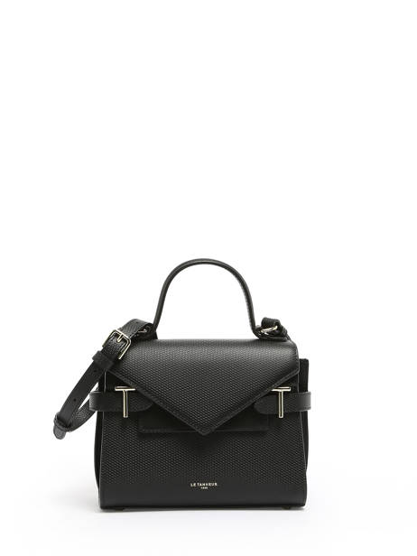 Sac Bandoulière S Double Rabat Emilie Cuir Le tanneur Noir emily TEMI1003