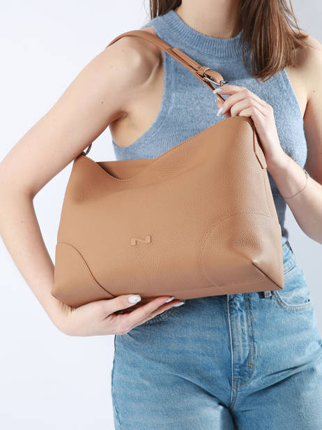 Sac PortÃ© Ã©paule Tango Bis Cuir Nathan baume Marron nathan 52 vue secondaire 1