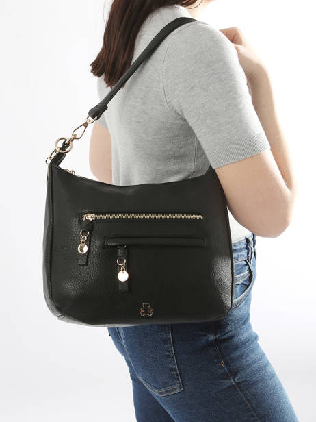 Sac PortÃ© Ã©paule Zip Lulu castagnette Noir zip VICTOR vue secondaire 1