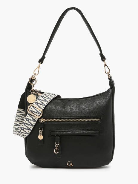 Sac PortÃ© Ã©paule Zip Lulu castagnette Noir zip VICTOR