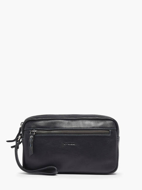 Pochette Homme FoulonnÃ© Cuir Etrier Noir foulonne EFOU721S