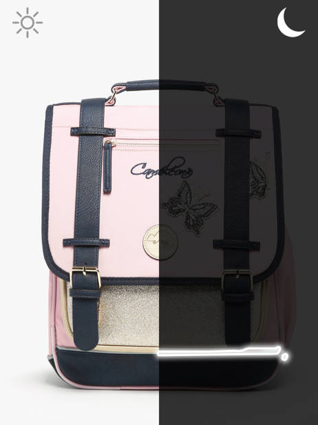 Sac Ã  Dos 2 Compartiments Cameleon Rose vintage family boulanger SD39 vue secondaire 7
