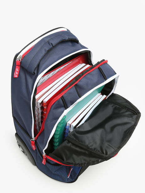 Sac A Dos Ã  Roulettes 2 Compartiments Federat. france football Bleu fff 23CX204R vue secondaire 3