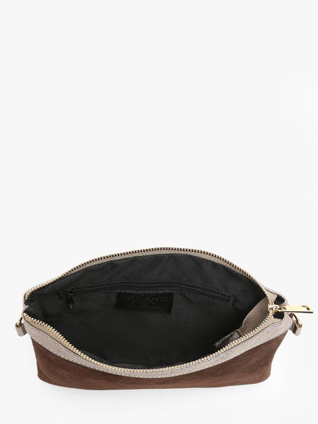 Sac BandouliÃ¨re Velvet Cuir Milano Marron velvet VE24065 vue secondaire 3