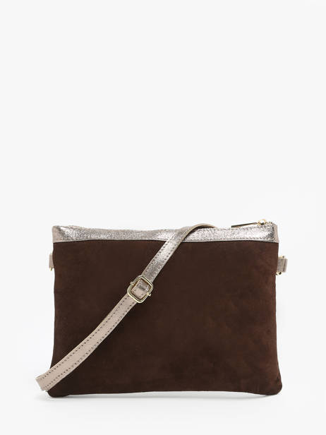 Sac BandouliÃ¨re Velvet Cuir Milano Marron velvet VE24065 vue secondaire 4
