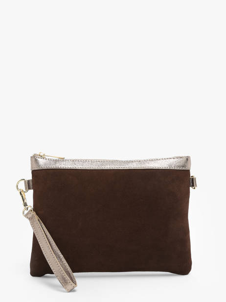 Sac BandouliÃ¨re Velvet Cuir Milano Marron velvet VE24065 vue secondaire 5