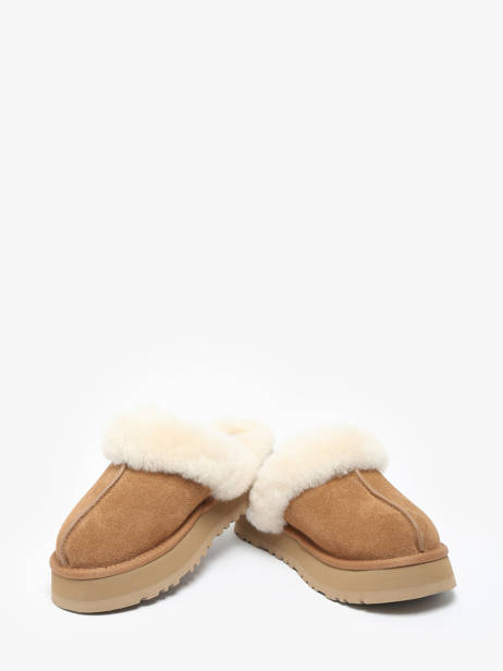 Chaussons Disquette Semelle Compensée En Cuir Ugg Marron accessoires 1122550 vue secondaire 3