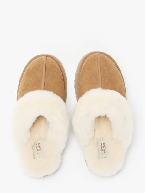 Chaussons Disquette Semelle Compensée En Cuir Ugg Marron accessoires 1122550 vue secondaire 4