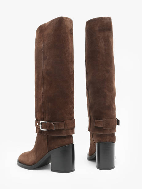Bottes Ã  Talon Selena En Cuir Alpe Marron women 52841133 vue secondaire 3