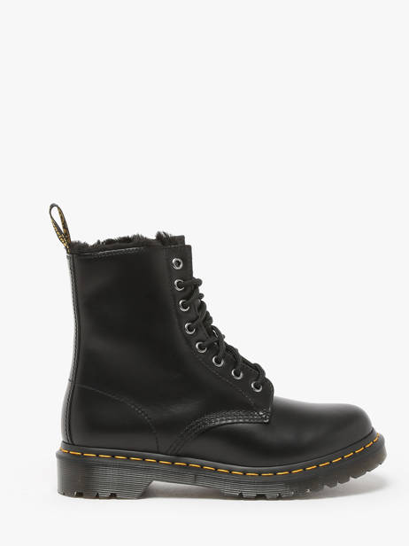 Bottines 1460 Serena En Cuir Dr martens Noir women Boots 1460 Serena DoublÃ©es de Fourrure SynthÃ©tique