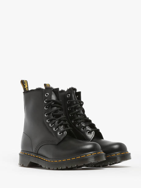 Bottines 1460 Serena En Cuir Dr martens Noir women Boots 1460 Serena DoublÃ©es de Fourrure SynthÃ©tique vue secondaire 2