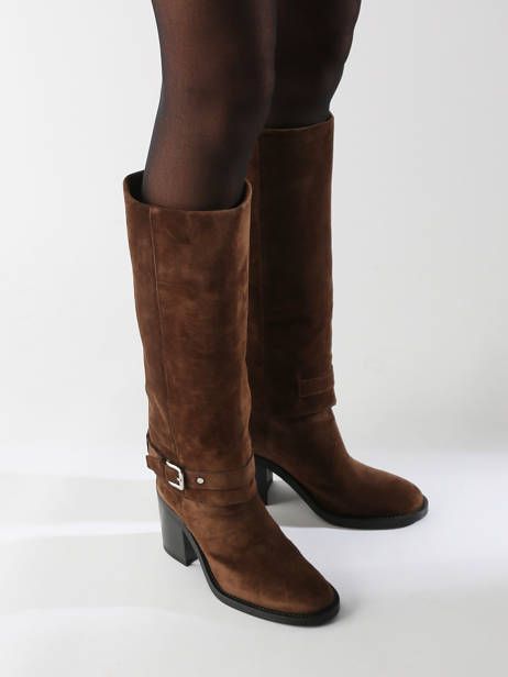 Bottes Ã  Talon Selena En Cuir Alpe Marron women 52841133 vue secondaire 1