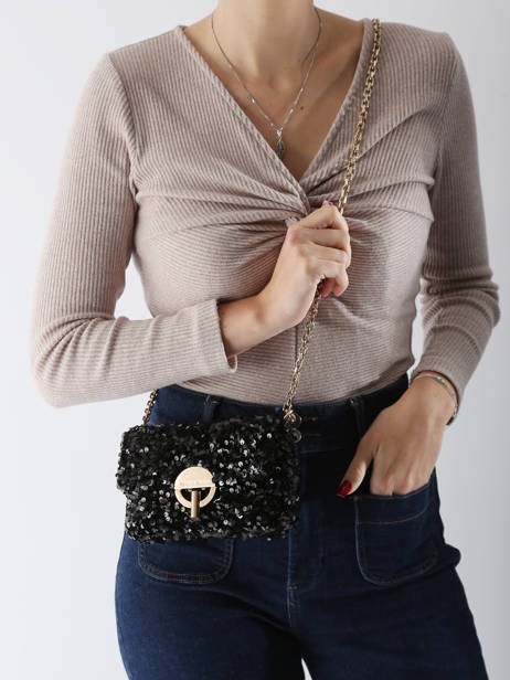 Petit Sac BandouliÃ¨re Moon Ã  Sequins Vanessa bruno Noir moon 39V40326 vue secondaire 1