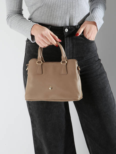 Sac PortÃ© Main Luna Cuir Hexagona Marron luna 6820082 vue secondaire 1