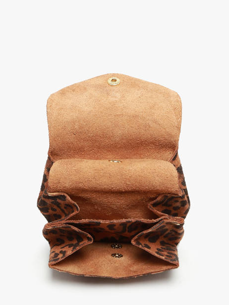 Porte-monnaie Cuir Paul marius Marron leopard GUSTALEO vue secondaire 1
