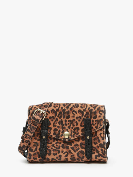 Sac Bandoulière Mini Leopard Cuir Paul marius Marron leopard MINILEO