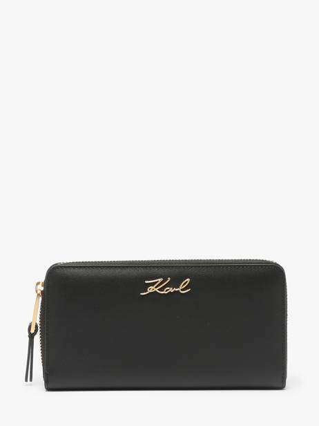 Wallet K Signature Leather Karl lagerfeld Black k signature A1W32106
