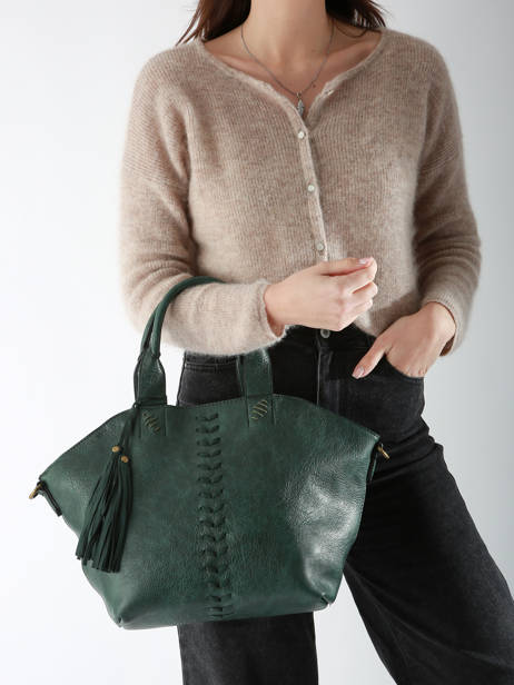Sac PortÃ© Main Winter Pompon Miniprix Vert winter pompon 6061 vue secondaire 1