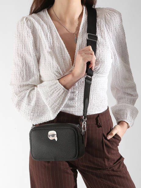 Sac BandouliÃ¨re K Ikon Karl lagerfeld Noir k ikon A1W30494 vue secondaire 1