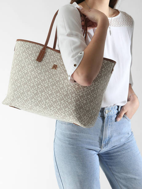 Sac PortÃ© Ã©paule Th Monoplay Cuir Tommy hilfiger Marron th monoplay AW17379 vue secondaire 1