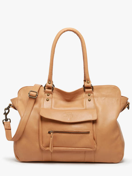 Sac PortÃ© Ã©paule A4 Cow Cuir Basilic pepper Marron cow BCOW78