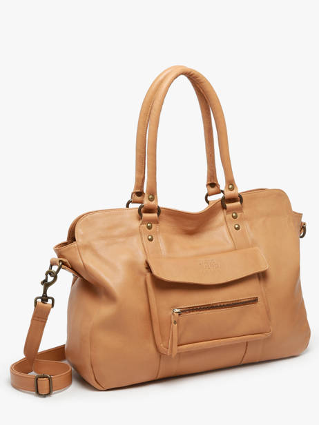 Sac PortÃ© Ã©paule A4 Cow Cuir Basilic pepper Marron cow BCOW78 vue secondaire 2