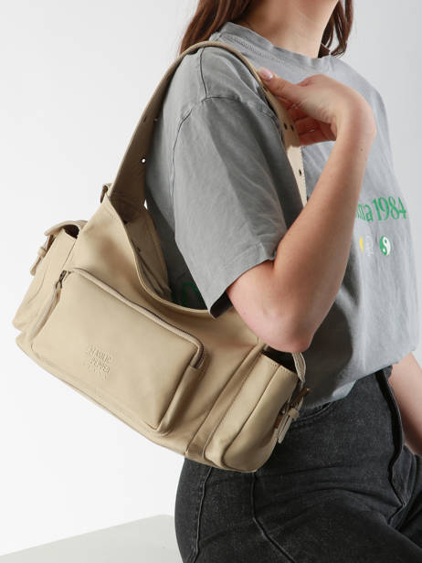Sac Porté épaule Cargo Cuir Basilic pepper Beige cargo BCAR05 vue secondaire 1