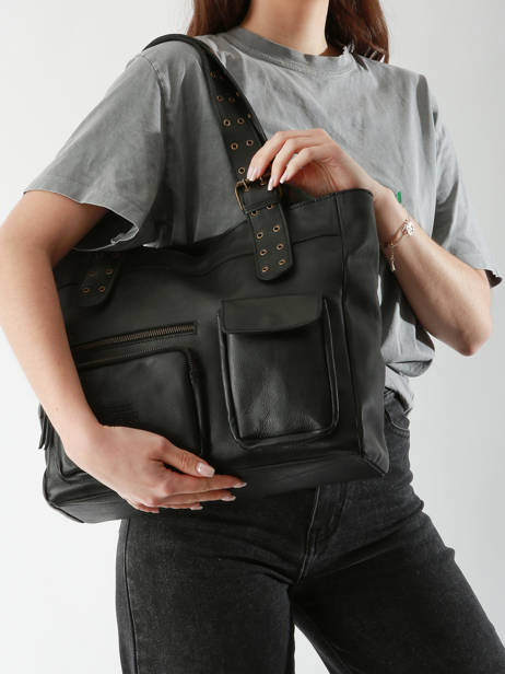 Sac Ã  Main Cargo Cuir Basilic pepper Noir cargo BCAR07 vue secondaire 1