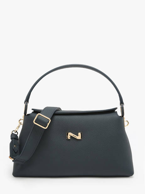 Sac Porté épaule Freesia Cuir Nathan baume Bleu eden 4