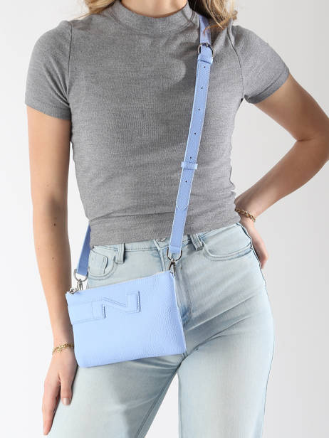 Sac BandouliÃ¨re Florence Cuir Nathan baume Bleu n city 4 vue secondaire 1