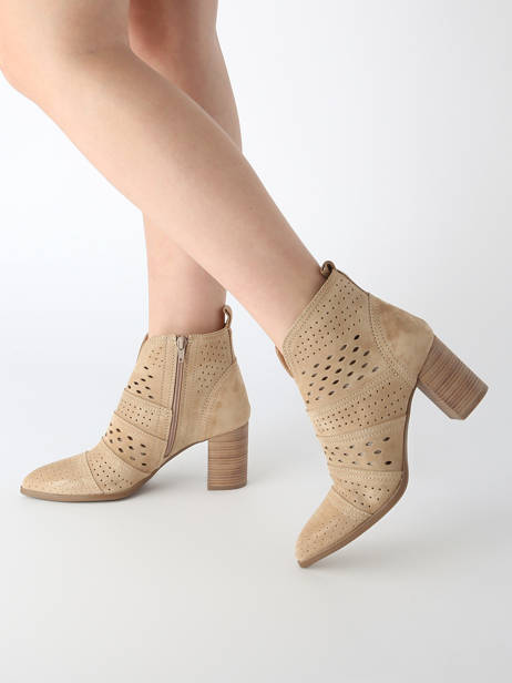 Heeled Boots City In Leather Alpe Beige women 53851108 other view 1