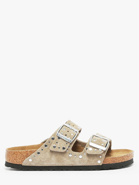 Mules Arizona Rivet En Cuir Birkenstock Beige women 1029390