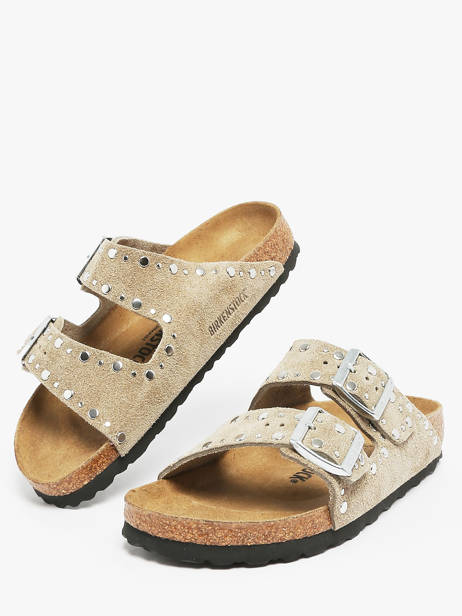 Mules Arizona Rivet En Cuir Birkenstock Beige women 1029390 vue secondaire 1
