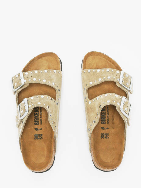 Mules Arizona Rivet En Cuir Birkenstock Beige women 1029390 vue secondaire 3