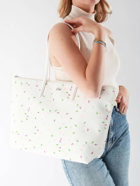 Sac PortÃ© Ã©paule L12.12 Season Lacoste Blanc l12.12 season NF4937SJ vue secondaire 1