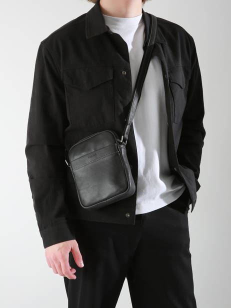 Sac BandouliÃ¨re Spider Cuir Etrier Noir spider ESPI704S vue secondaire 1