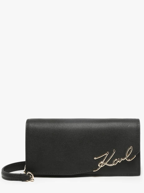 Sac BandouliÃ¨re K Signature Cuir Karl lagerfeld Noir k signature A3W32021