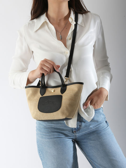 Longchamp Le panier pliage Sacs porté travers Noir