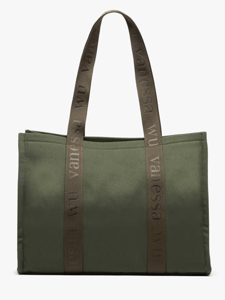 Sac Porté épaule Cabas Coton Vanessa wu Vert cabas MA0135 vue secondaire 4