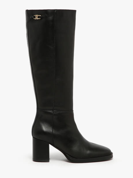 Bottes à Talon En Cuir Tommy hilfiger Noir accessoires 8865BDS