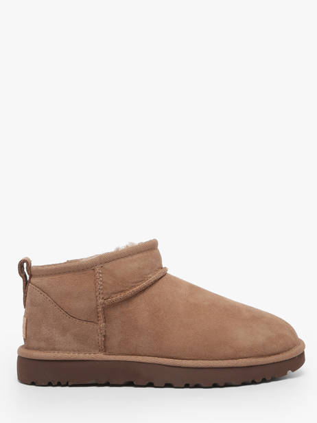 Boots Classic Ultra Mini En Cuir Ugg Marron accessoires 1116109