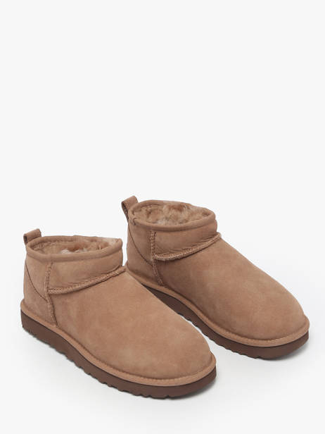 Boots Classic Ultra Mini En Cuir Ugg Marron accessoires 1116109 vue secondaire 1