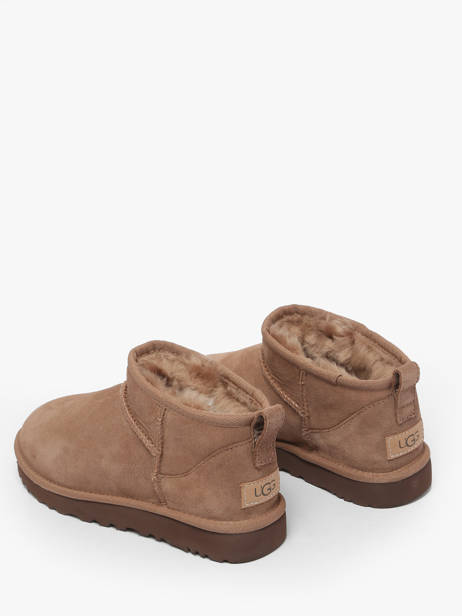 Boots Classic Ultra Mini En Cuir Ugg Marron accessoires 1116109 vue secondaire 2