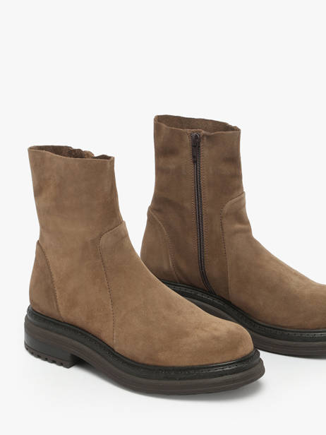 Bottines En Cuir Aliwell Marron accessoires A0407 vue secondaire 1