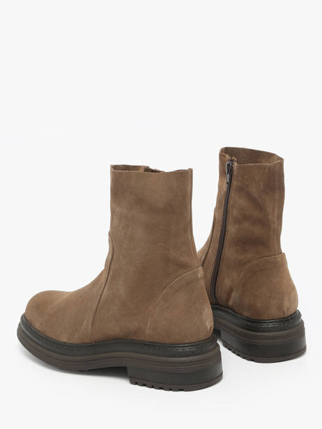 Bottines En Cuir Aliwell Marron accessoires A0407 vue secondaire 2
