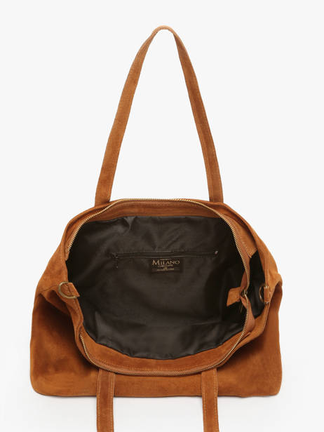 Shoulder Bag Velvet Leather Milano Brown velvet VE24113 other view 3